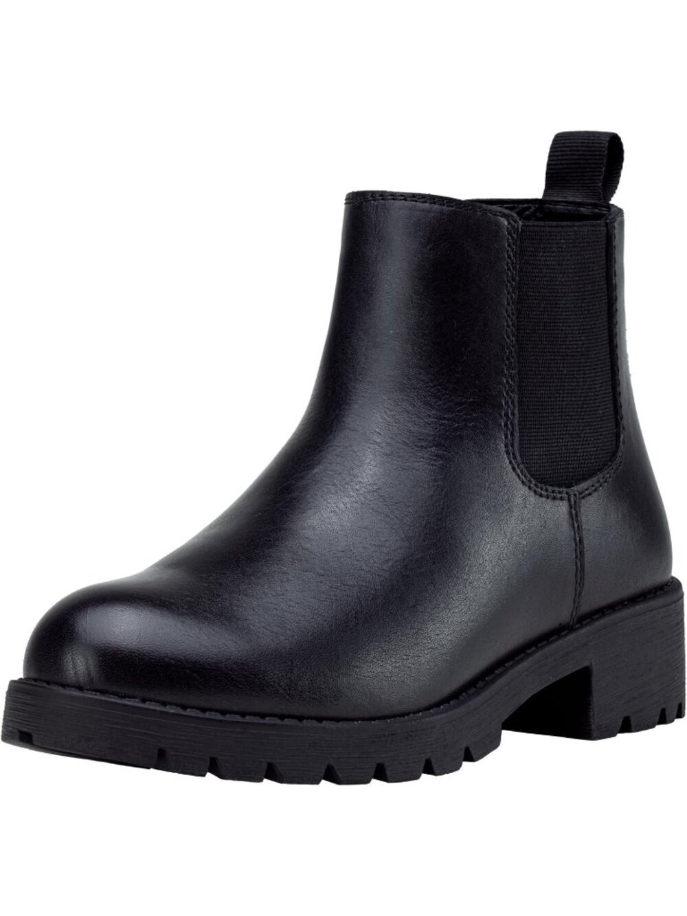 🆕Women's Classic Black Chelsea Ankle Boots Lug Sole Low Block Heel Shoes Casual